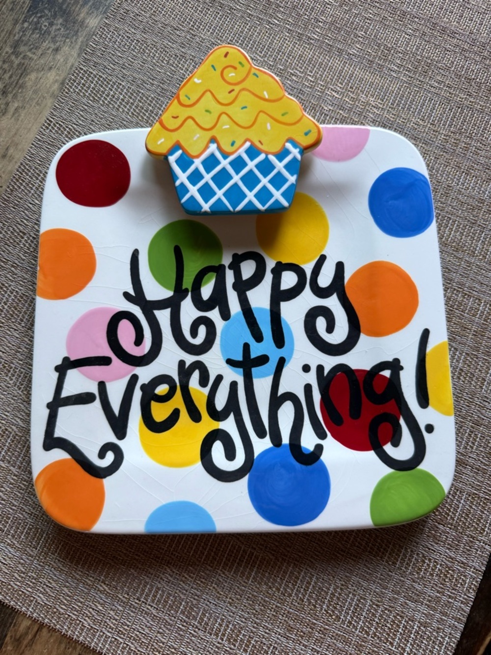 Coton Colors Happy Everything mini Polka Dot Plate with Cupcake mini attachment